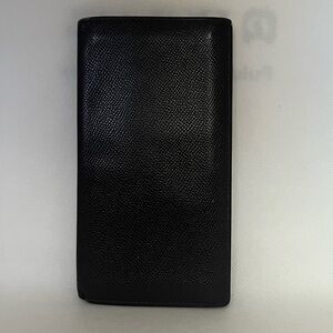 Vintage Bvlgari Dark Brown Textured Leather Bifold Long Wallet